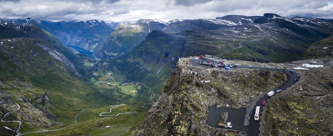 Flydal Gorge, Eagle Bend e vislumbre o Monte Dalsnibba